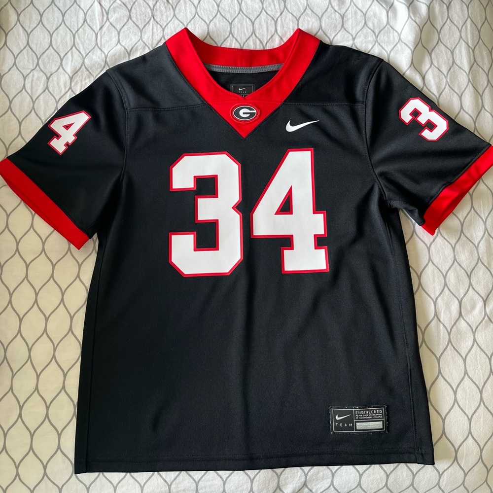 Nike Black and Red Georgia Bulldogs Jersey